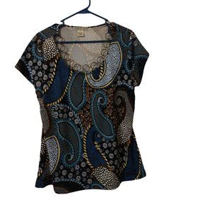 Vintage Suzie Women's Top Color: Multi Floral Pattern Size: XL